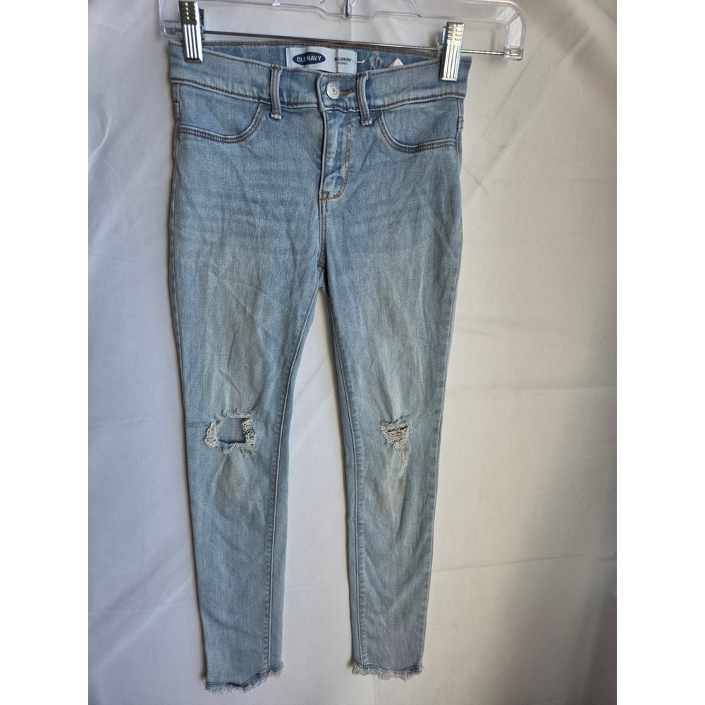 Old Navy Ballerina Jeans Girls Light Blue Light Wash Skinny Mid Tapered